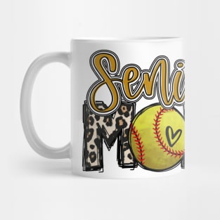 Senior Softball Mom Leopard Mug